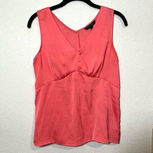 Banana Republic Sleeveless Coral V-Neck Top Blouse